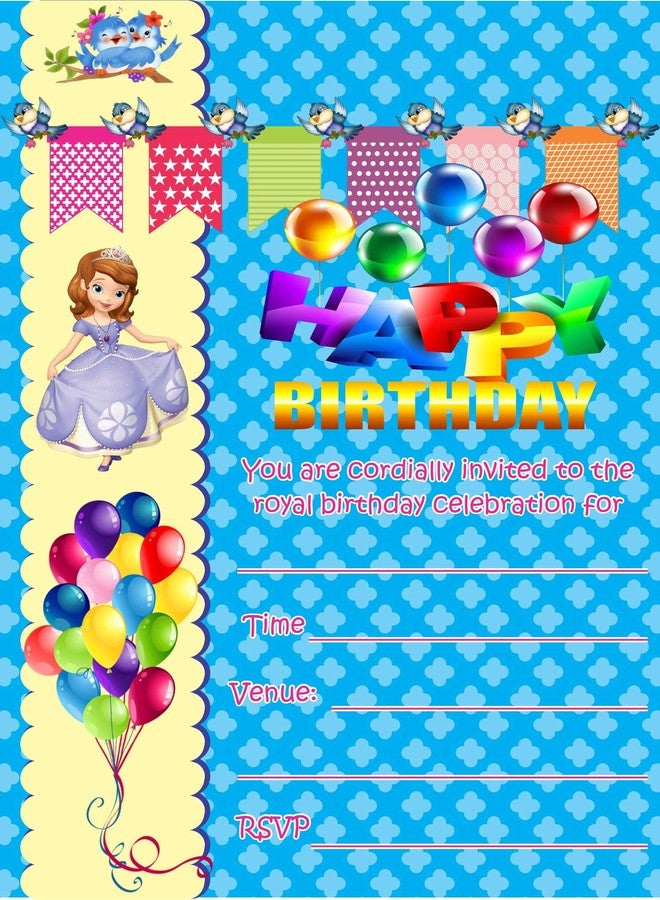 Askprints Birthday Metallic Card Invitations with Envelopes - Kids Birthday Party Invitations for Girls (25 Count) BPC-1020 - Image 1